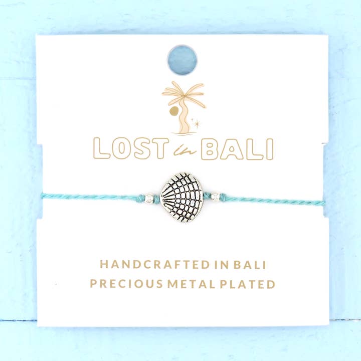 Zee Sint-jakobsschelp Blauwe Maya Zilveren Armband voor wholesale door Lost in Bali
