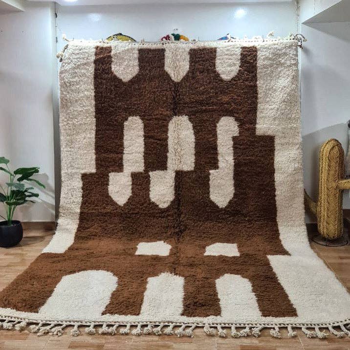 BohoVibeCraft - Wholesale Area Rug - Black Zigzag Diamond Rug Wholesale | Plush Cream Wool0