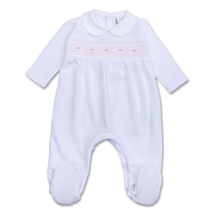 Handmade Smocked Ari Footie for wholesale by Muyu New York