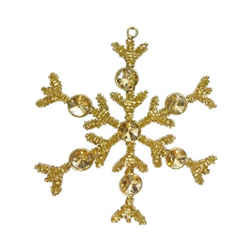 India Handicrafts Inc – Großhandel Verzierungs-Set – Schneeflocke Asst.6 aus Gold und Silber8