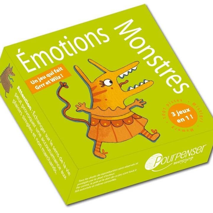 Monster Emotions Game - 54 Cards Bell Box (Green) for wholesale by Editions PourPenser