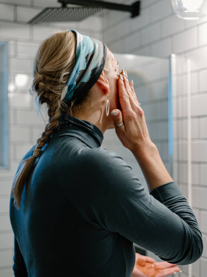 Slate Merino Wool Isostatic T-Neck Top for wholesale on Faire11