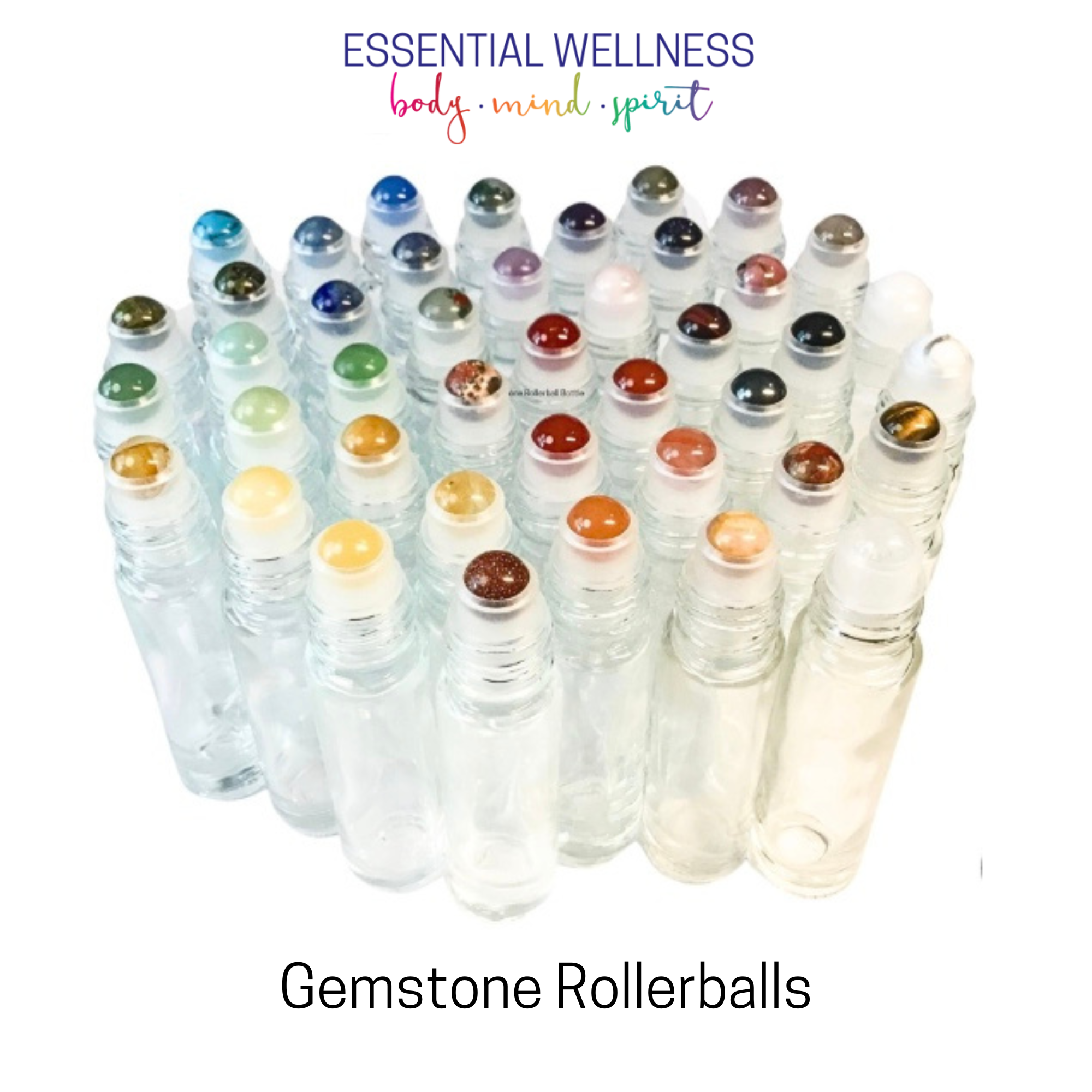 Essential Wellness - Body, Mind, Spirit - Wholesale Essential Oil Roll-On - CLASSIC BLACK Glass Roller Bottle 10ml with Bamboo Cap2