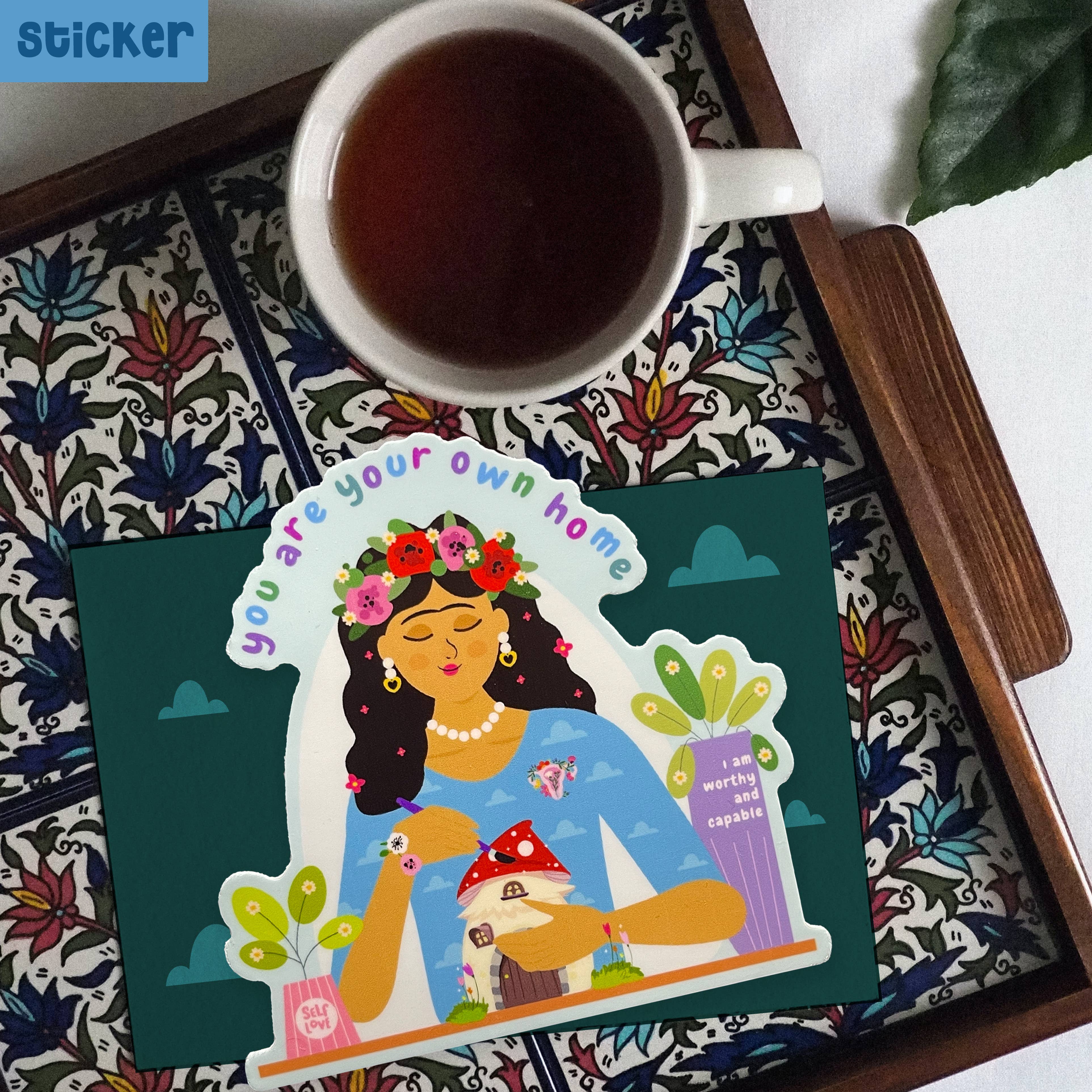 Neha Lee Designs - Wholesale Sticker - Frida Kahlo You are your own home handmade glossy sticker3