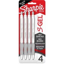 Everyday Supply Co - Wholesale Pen - Sharpie S-Gel Pens, 0.7mm, Black Ink, White Barrel, 4 Pack