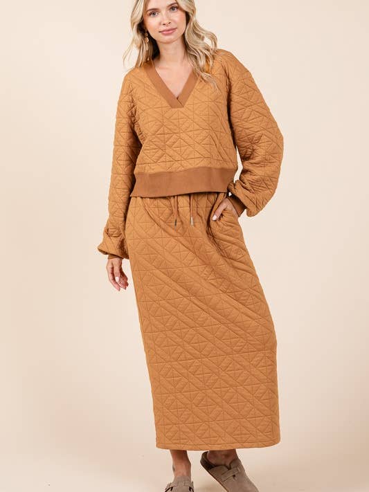 Plus 2-Piece Quilted Knit Lounge Set, MTS51000PL. for wholesale by GeeGee x Lovelo