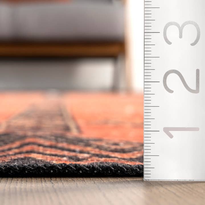 Rust Quincy Cotton-Blend Traditional Area Rug for wholesale on Faire1