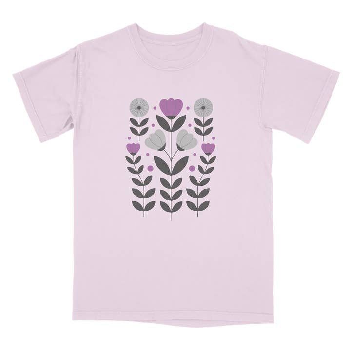 Lucky Luna Apparel - Wholesale T-Shirt (Graphic) - Women's - Subtle Asexual Flowers Comfort Colors Shirt9
