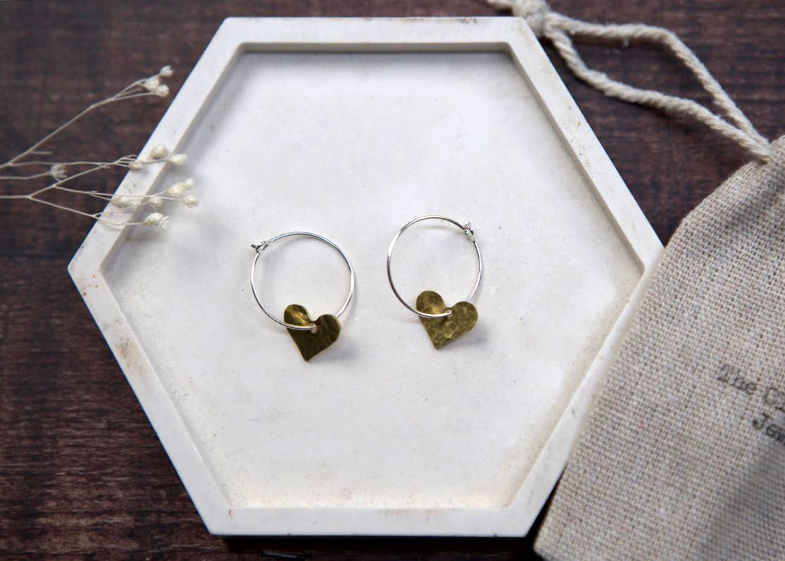 The Old Farmhouse Jewellery – wholesale Dangle earrings – Small Brass Earrings, sterling silver, brass charm, dainty16