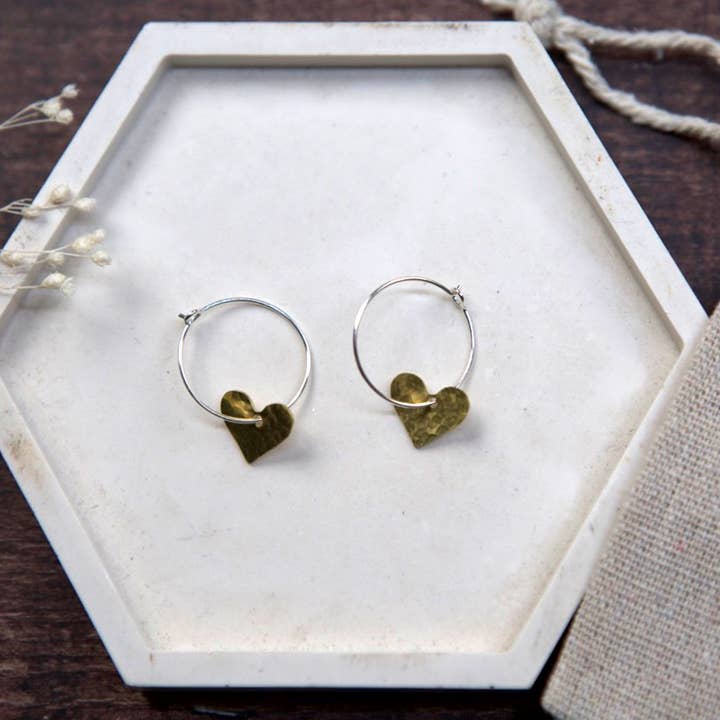 The Old Farmhouse Jewellery – wholesale Dangle earrings – Small Brass Earrings, sterling silver, brass charm, dainty16
