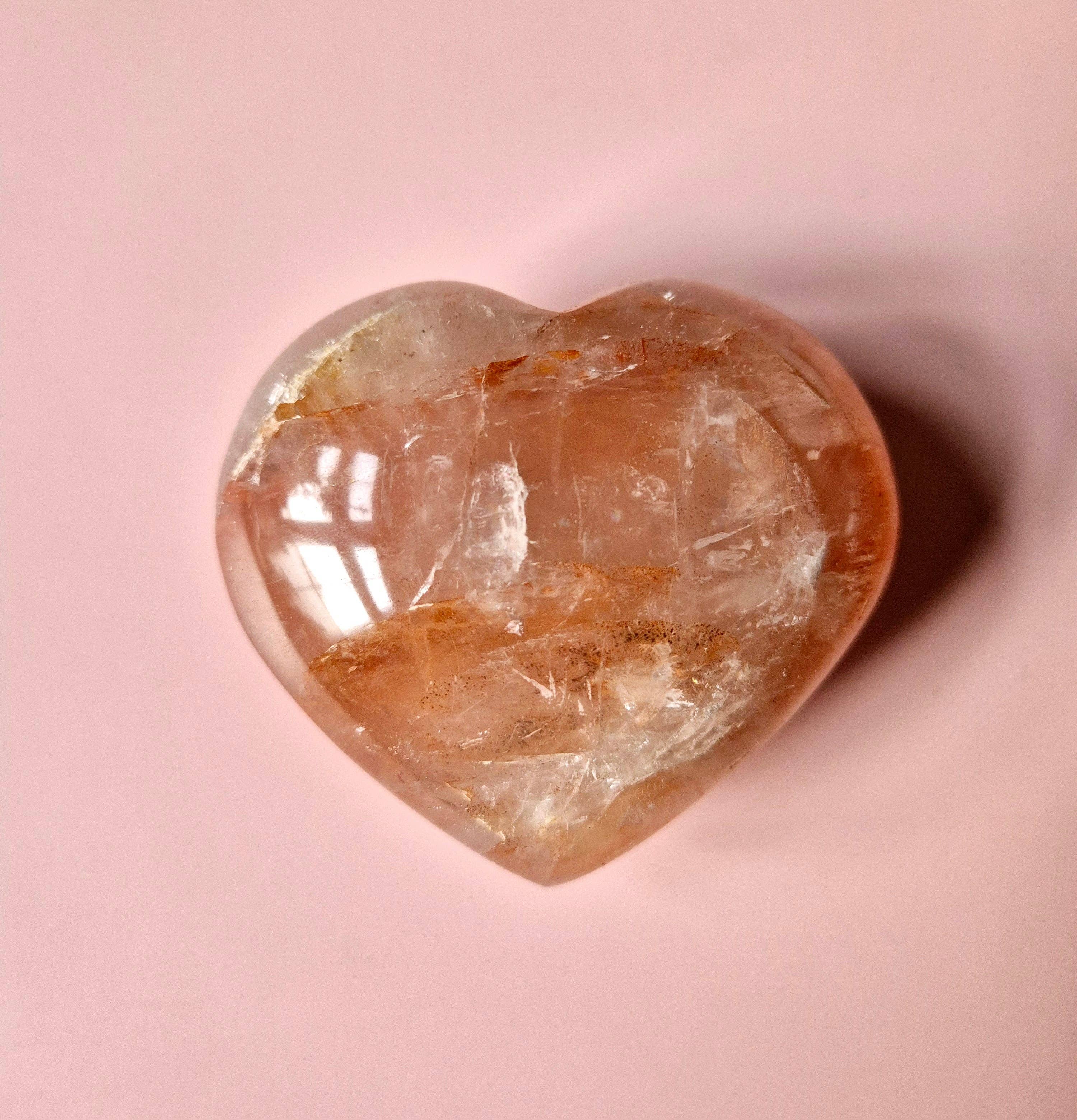 Moonlight Gemstones - Venta al por mayor Piedras/cristales espirituales - Corazones grandes de cuarzo fuego con piedra preciosa (El regalo perfecto para San Valentín) Cuarzo hematóide9