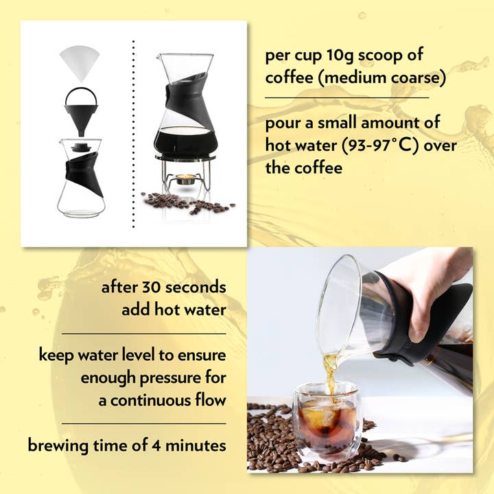 finum - Wholesale Pour Over & Dripper - BLOOM AND FLOW Pour-Over Coffee Brewer (black collar)2