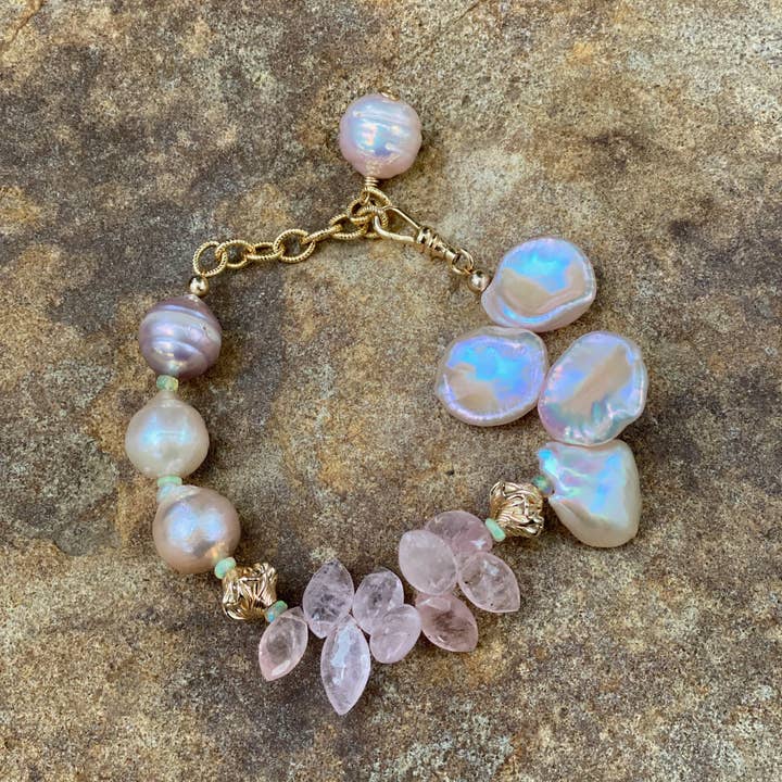 Pink Pearl Medley Bracelet for wholesale by Beshea Beshea