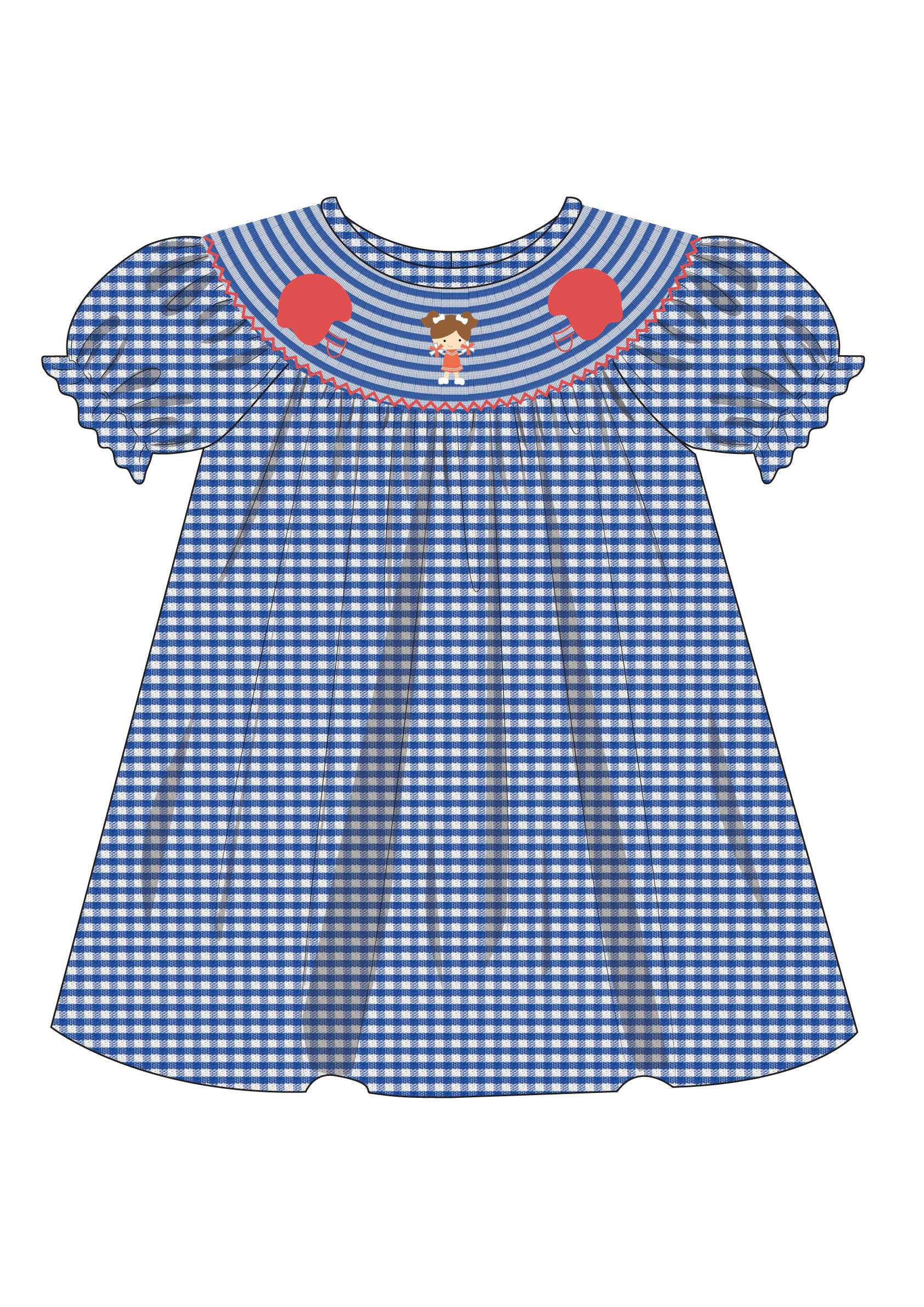 Charming Little Ones - Wholesale Dress - Kids - LA Blue and Red Football Zoey Dress