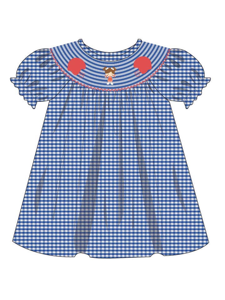 Charming Little Ones - Wholesale Dress - Kids - LA Blue and Red Football Zoey Dress0