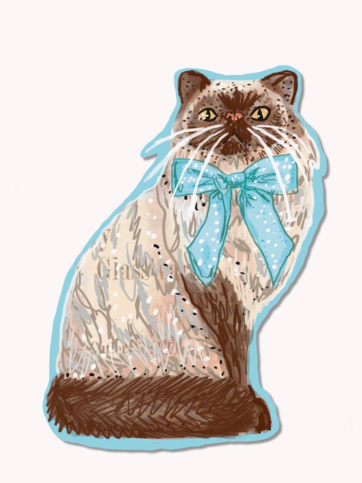 Seal Point Persain Cat Sticker for wholesale by Heather Freitas