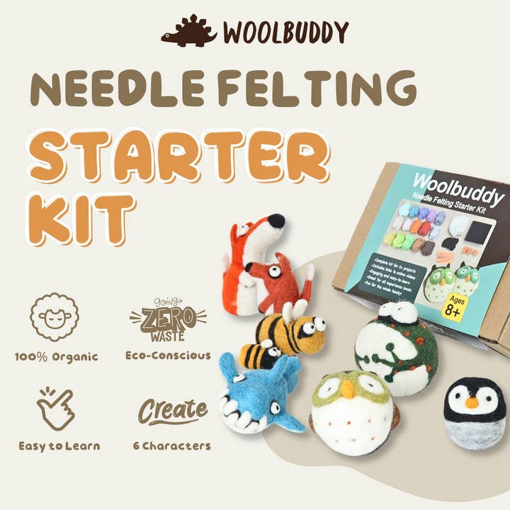 Woolbuddy - Wholesale Craft Sewing Kit - Needle Felting Starter Kit