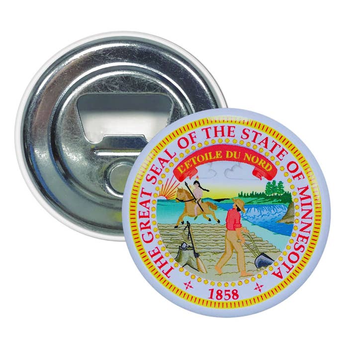 Bottle Opener - Magnet - State Seal Minnesota - USA for wholesale by Worldwide Souvenirs