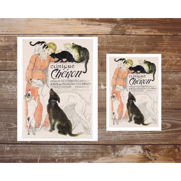 Rock Paper Scissors Wall Art - Wholesale Art Print - French vintage vet ad | Giclée fine art print | Clinique Cheron in Paris, France | Modern Vintage decor | Eco-friendly gift2