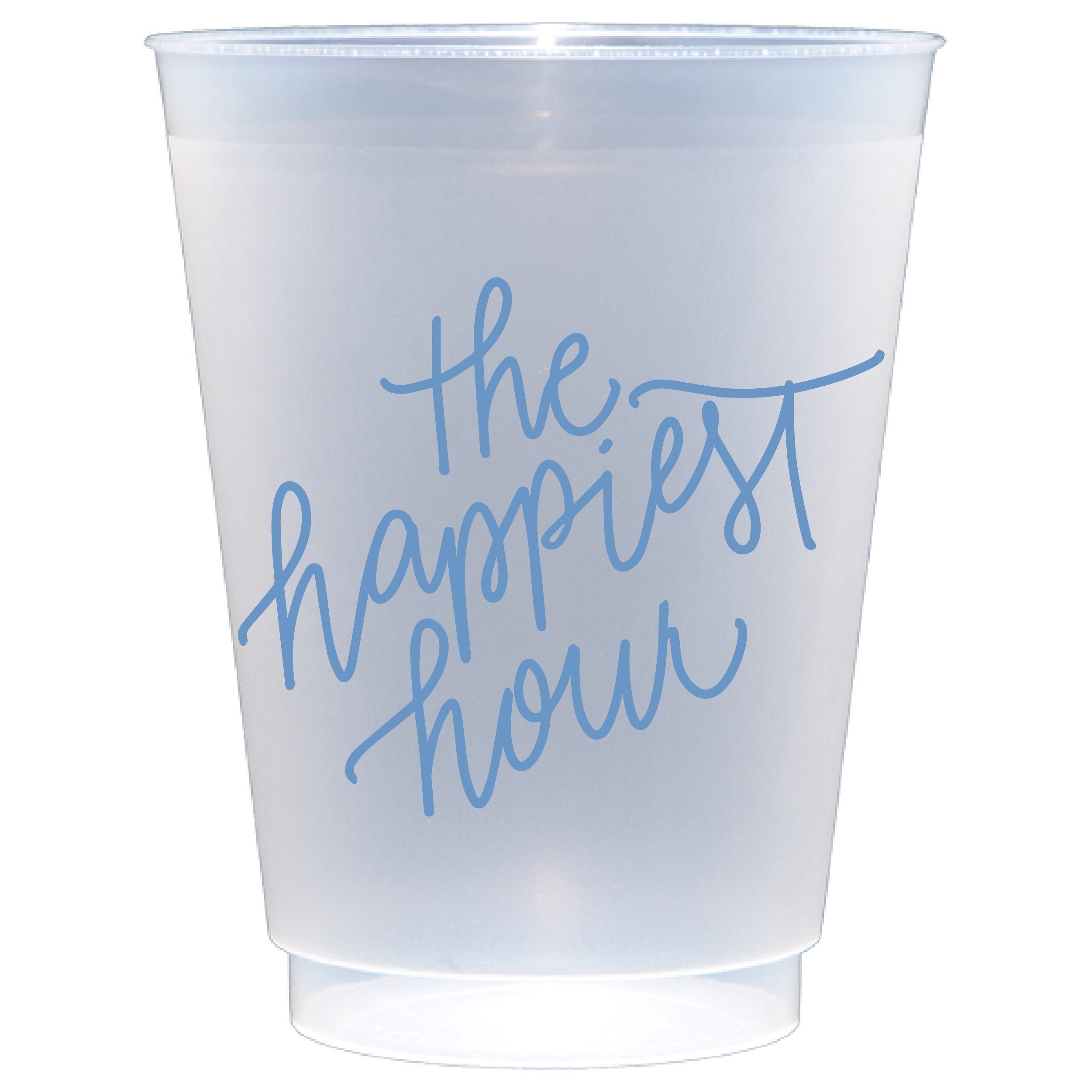 Birdie Mae Designs - Wholesale Disposable Cup - The Happiest Hour | Frosted Acrylic 16oz Set of 82