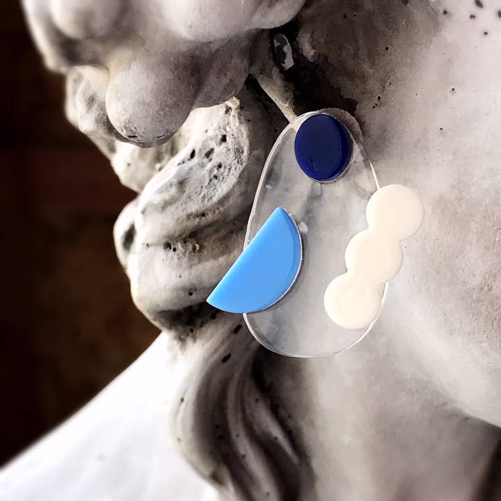 Pearl and Ivy Studio - Wholesale Dangle Earrings - Sun moon cloud acrylic stud earrings - Night and Day4