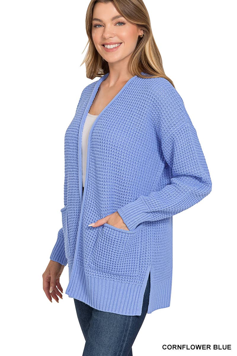 Vanilla Monkey – wholesale Cardigan – Women’s – Low Gauge Waffle Open Cardigan Sweater12