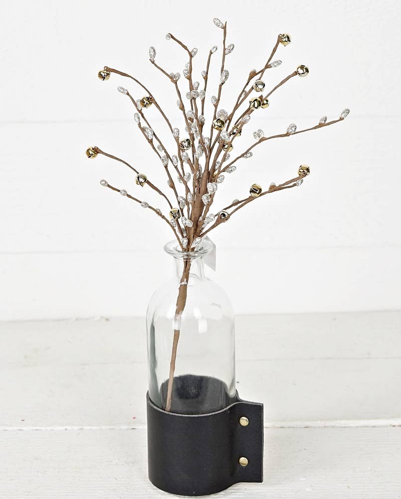 Impressive Enterprises, Inc. - Wholesale Christmas Decoration - ISB71513- 14in Glitter Mini Bells and Pip Spray-Champagne4