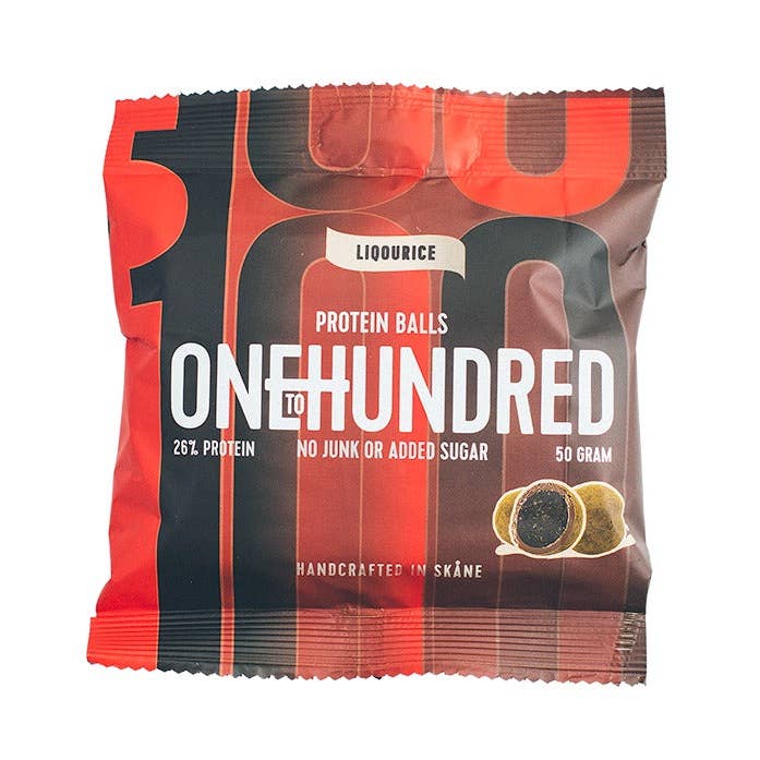 Protein Balls Liqourice 50 g x 10 pcs for wholesale by ONETOHUNDRED