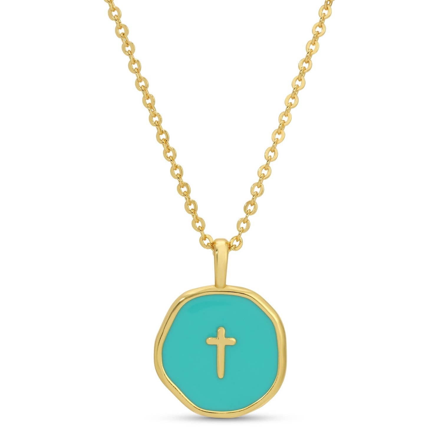 Splendid Iris - Wholesale Pendant/Charm Necklace - Tiny Cross Pendant Necklace0