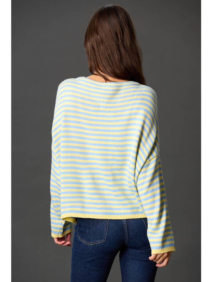 Before You Collection - Wholesale Knit Sweater - Women's - Striped T-Body Sweater9