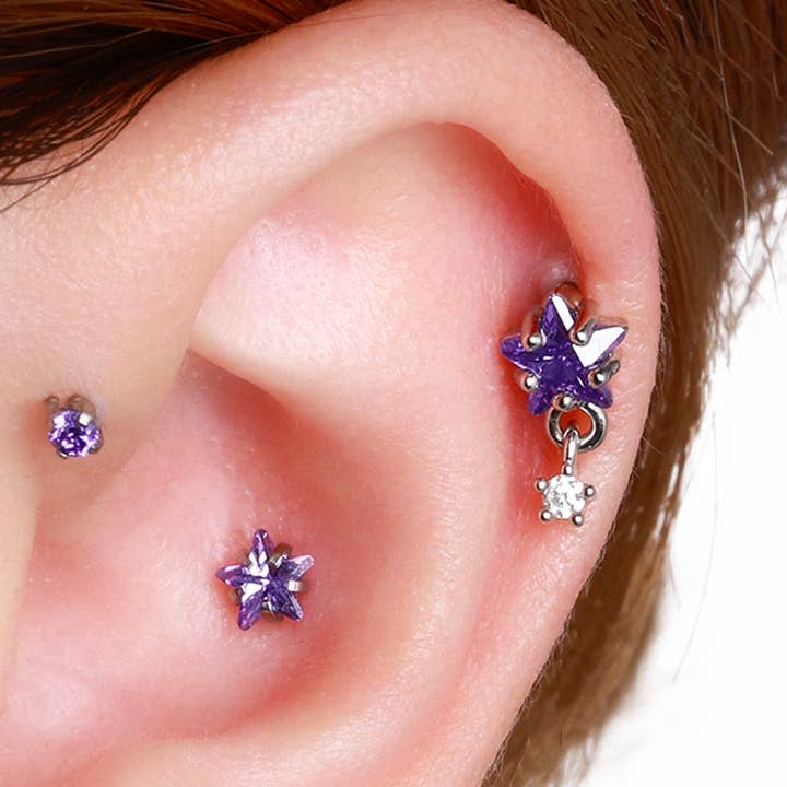 Silver Titanium Zodiac Stars Stud for wholesale on Faire12