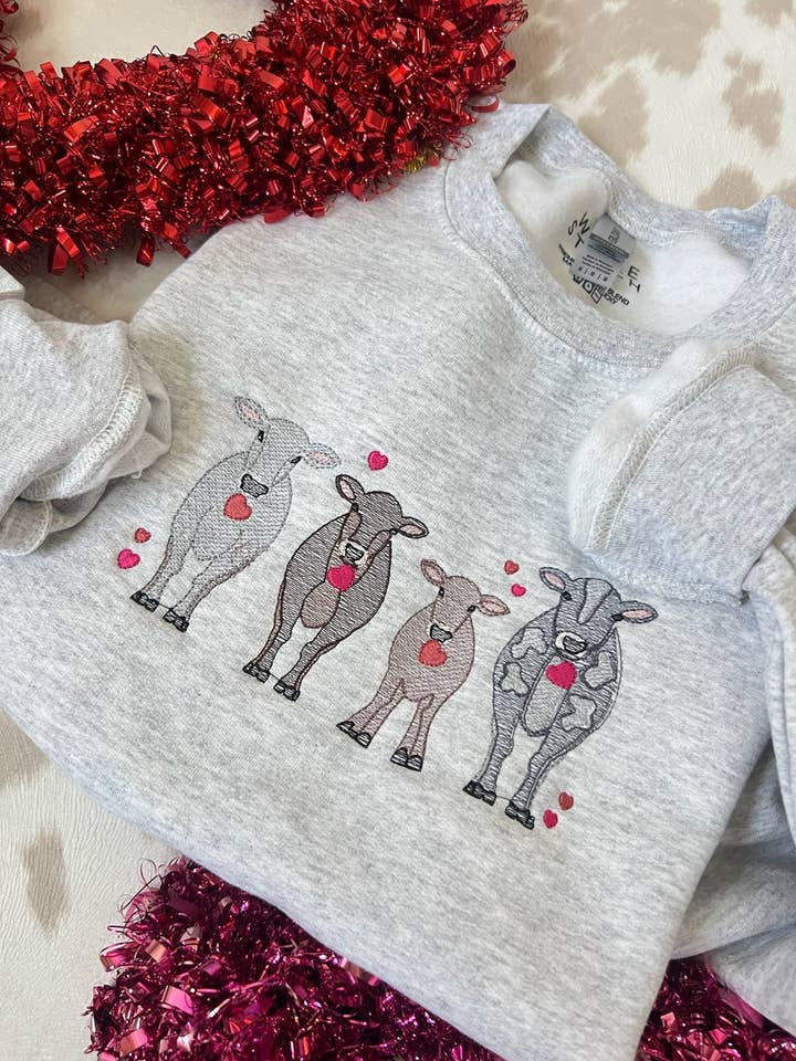 Valentine Cows for wholesale by The White Stitch