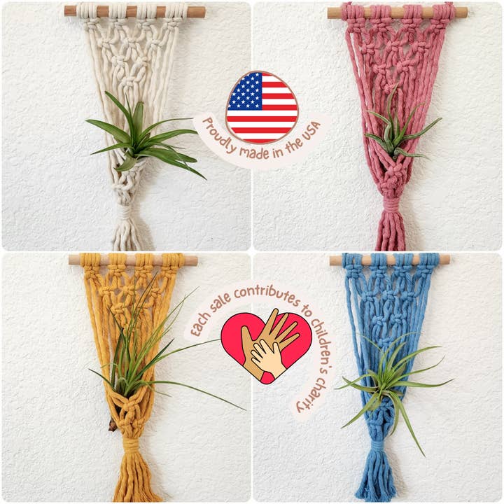 Handmade By Uruba - Wholesale Hanging Planter - Macrame Air Plant hangers, Handmade Air Plant holders