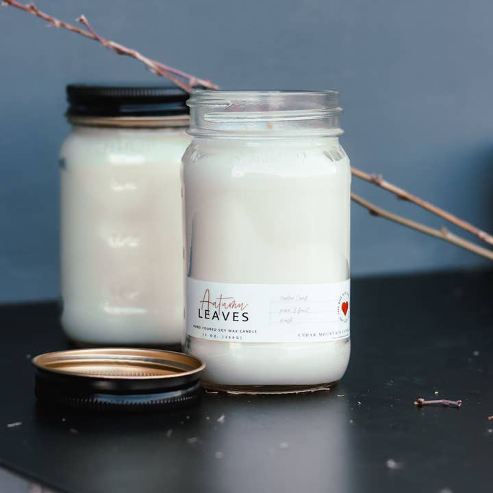 Cedar Mountain Candle - Wholesale Jar/Filled Candle - FALL SCENTS: Mason Jar Soy Candle1