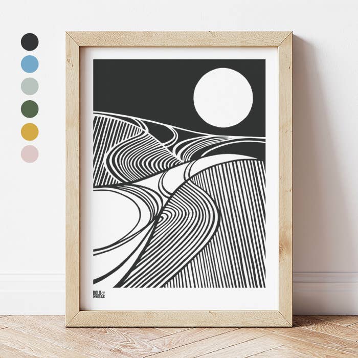 'Harvest Fields Moon' museum quality, art print for wholesale by Bold & Noble