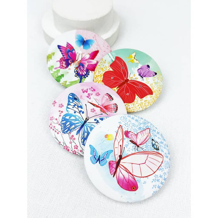 Butterfly Print Circle Cosmetic Mirror for wholesale by Love and Repeat