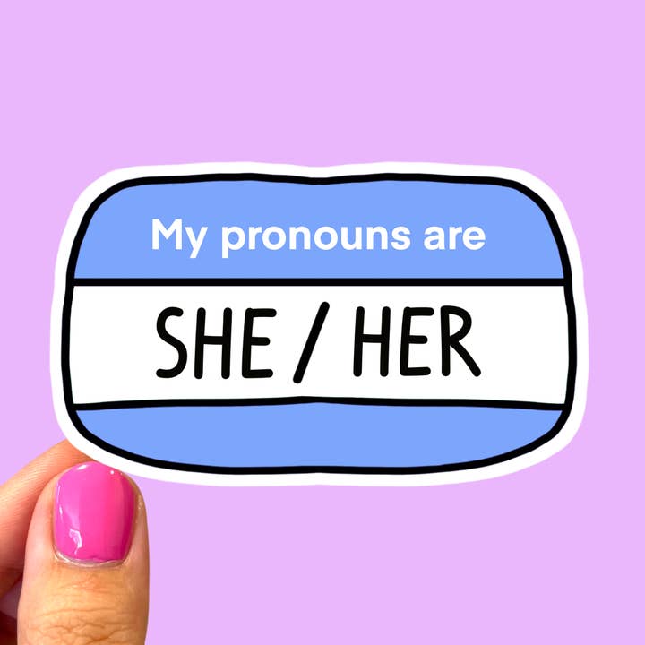 Mes pronoms sont elle/elle, autocollant Pronom, autocollant Pride pour la vente par Radical Buttons