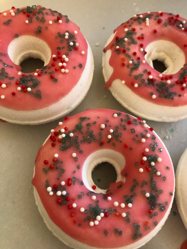 Donut Handmade Bath Bomb, Donut Bath Fizzy for wholesale by Lather & Shea