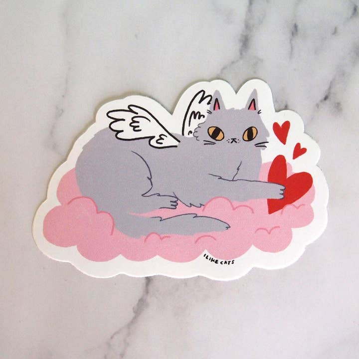 Cupidokatt Vinylklistermärke för Alla hjärtans dag & Scrapbooking för wholesale av I LIKE CATS