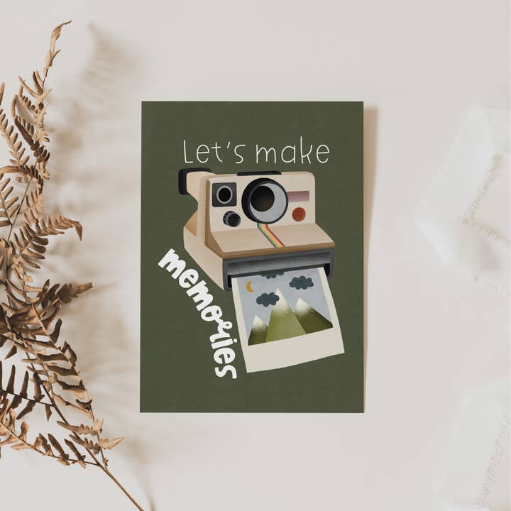 Tilda&Theo - Wholesale Postcard - Polaroid Camera Adventure Postcard - “Let's Make Memories”4