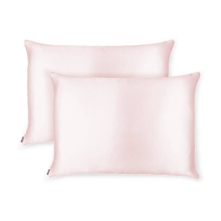 2 taies d'oreiller en soie rose - Queen Size - Zippered pour la vente par Shhh Silk