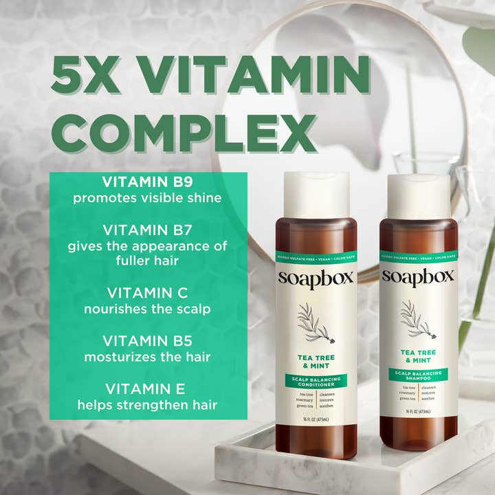 soapbox - Wholesale Hair Shampoo - Tea Tree & Mint Scalp Balancing Shampoo