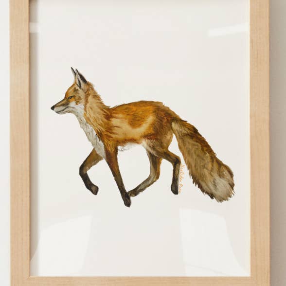 Plakat - Ræv på hvid for engroshandel hos Goose and Willow