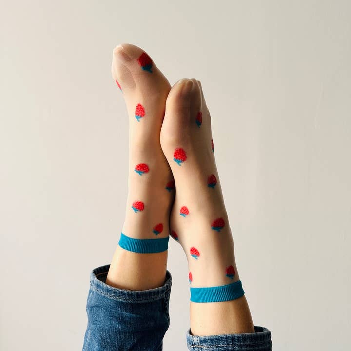 sockette - Wholesale Socks - Women's - Clémence - Fancy fruit socks - STRAWBERRIES0