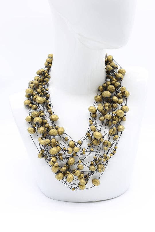 Jianhui London – wholesale Beaded/pearl necklace – Elegant Statement Crystal Faceted Beads Necklaces3