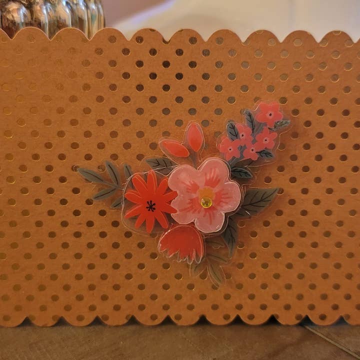 Notitiekaart met goudkleurige fuchsiakleurige versiering voor wholesale door Notebellish