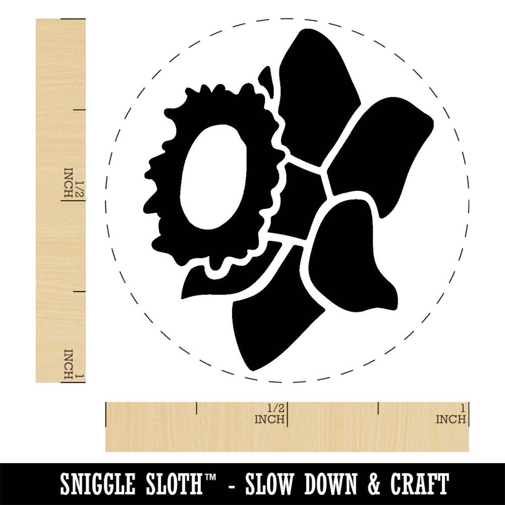 Sniggle Sloth - Wholesale Rubber/Decorative Stamp - Daffodil Flower Rubber Stamp for Stamping Crafting Planners2