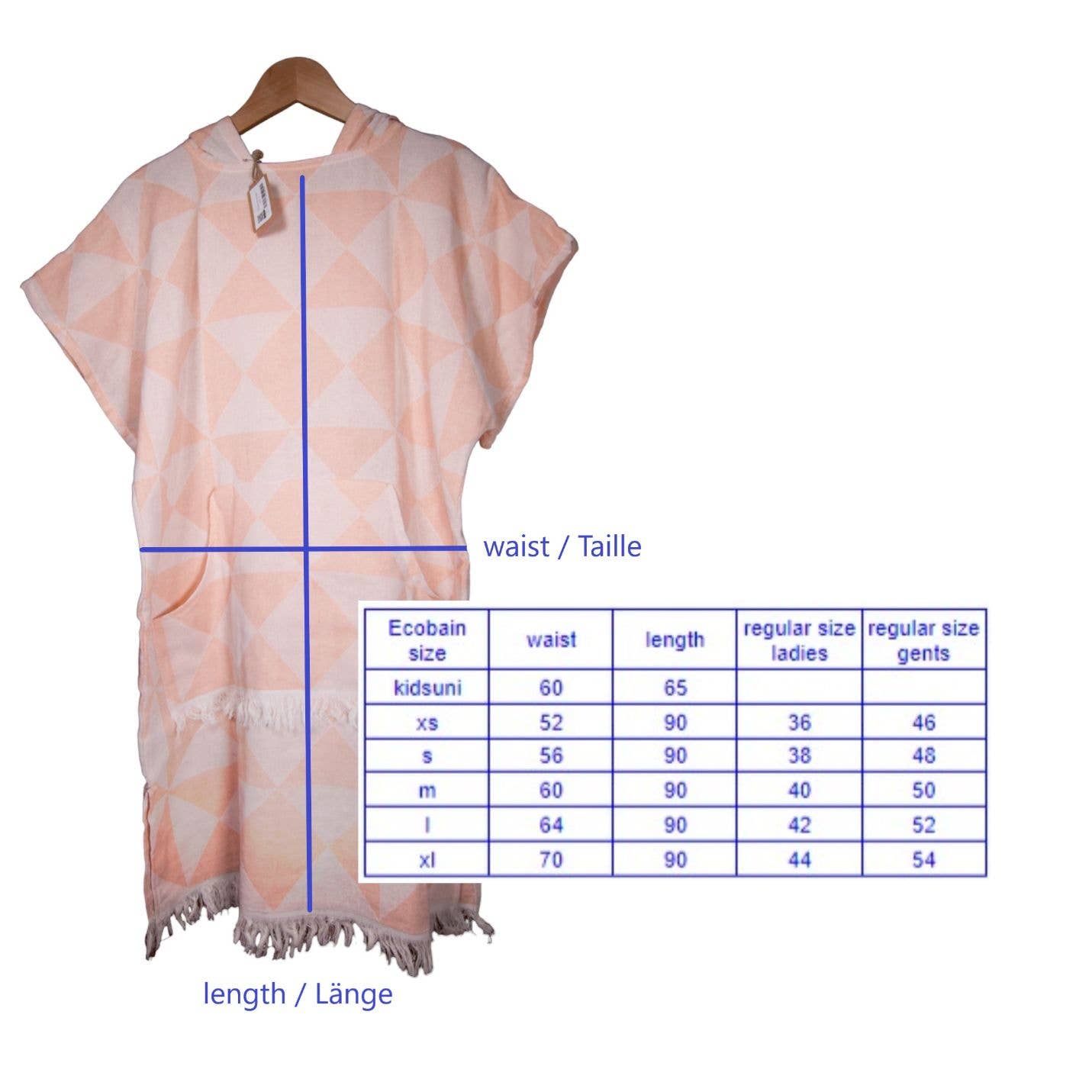 Ecobain - Wholesale Poncho - Women's - Poncho/Surf Poncho/Bath Poncho “Symique” 100% cotton, E8