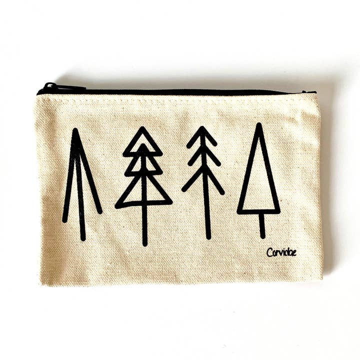 Tasca con cerniera piccola Stick Trees per la vendita all'ingrosso da parte di Corvidae drawings & designs