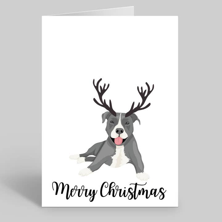 Set of 10 Staffie Dog Christmas Cards - Envelopes Included for wholesale by We Are Positive Prints